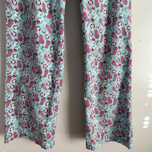 Vinyard Vines Beach Pajama Lounge Pants Size XS Blue Red Holiday Flip Flops PJ - Picture 5 of 16